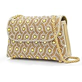 VESONNY Rhinestone Evening Clutch Purse for Women - Sparkling Formal Handbag with Strap for Weddings, Parties, Prom, Cocktail