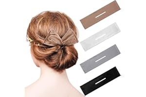 SYHOOD 4 Pieces Deft Hair Bun Maker Doughnut Hair Bun French Hairstyle(Black, Khaki, White, Gray)