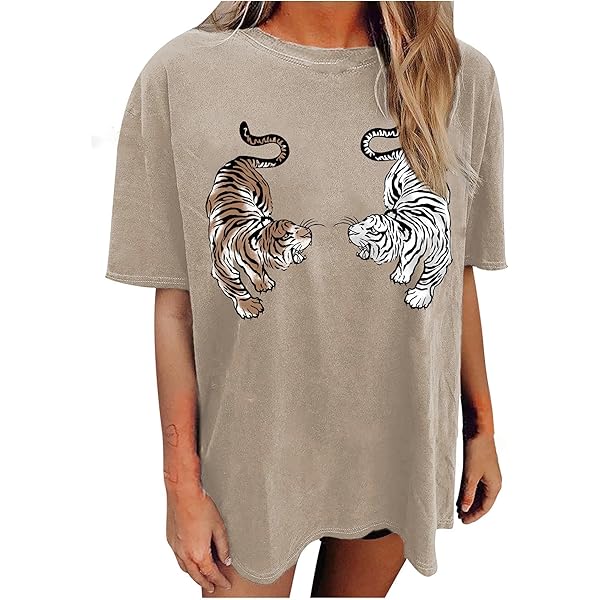 Women's Oversized Cherry Bow T-Shirt - Vintage Graphic Tee Summer Casual Top