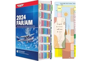 BCABO FAR AIM 2024 Index Tabs for Private Pilot License, Upgraded Complete Tabs for Far/Aim 2024, Include 93pcs Tear-Resistant Color-Coded and Laminated Tabs with Bookmark and Placement Template