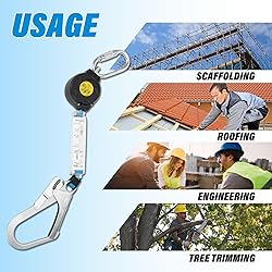 LONSGE 6 ft Retractable Safety Lanyard, Safety