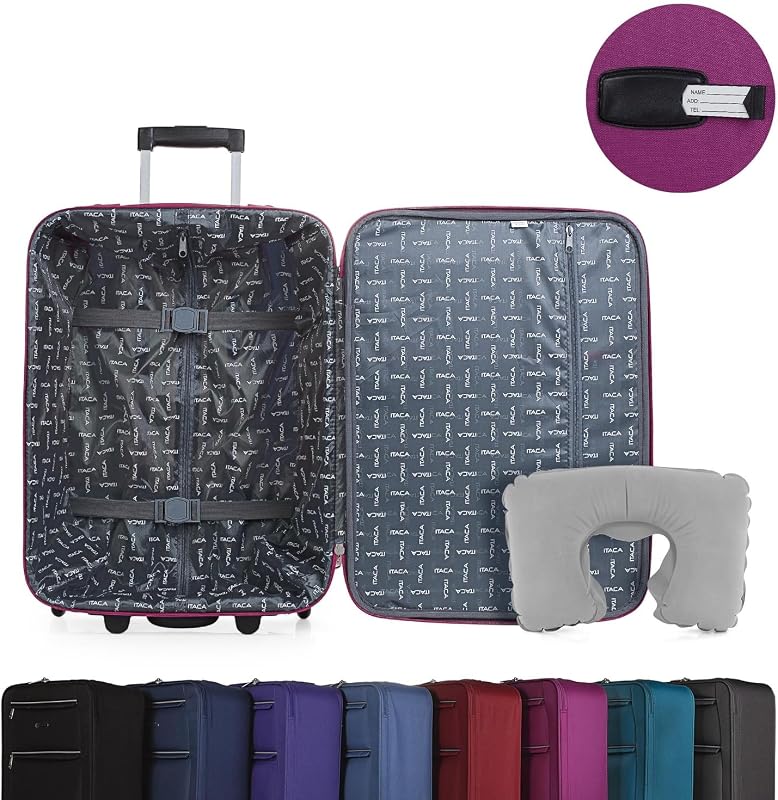 - Maletas De Viaje Cabina 55X40X20 Material EVA Ligero, Trolley con Ruedas Maleta De Mano para Avion Maleta Cabina Equipaje para Viajes Cortos. Compatible Ryanair, Fucsia