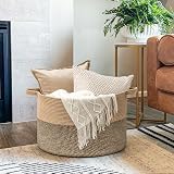 TIMEYARD Extra Large Laundry Hamper Woven Basket 55x55x35cm Black Jute view 3