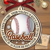 Baseball Christmas Ornaments, Baseball 2 Layer Wood & Acrylic Ornaments for Boy, Girl, Kids Baseball Player Ornament Decoration, Sports Fan Ornament 2025, Base Ball Gifts for Christmas Decor.