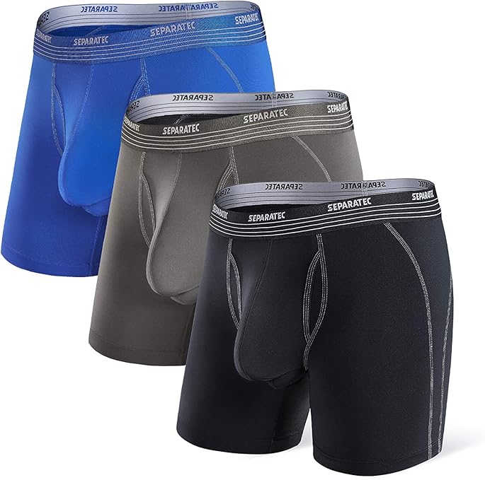 Separatec Men's Underwear 3 Pack Dual Pouch Sport Quick Dry Performance