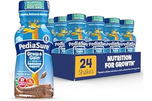 PediaSure Grow & Gain with Immune Support, 27 Vitamins & Minerals for Kids, 7g Protein, Non-GMO, Gluten-Free, Chocolate, 8-fl-oz Bottle, Pack of 24