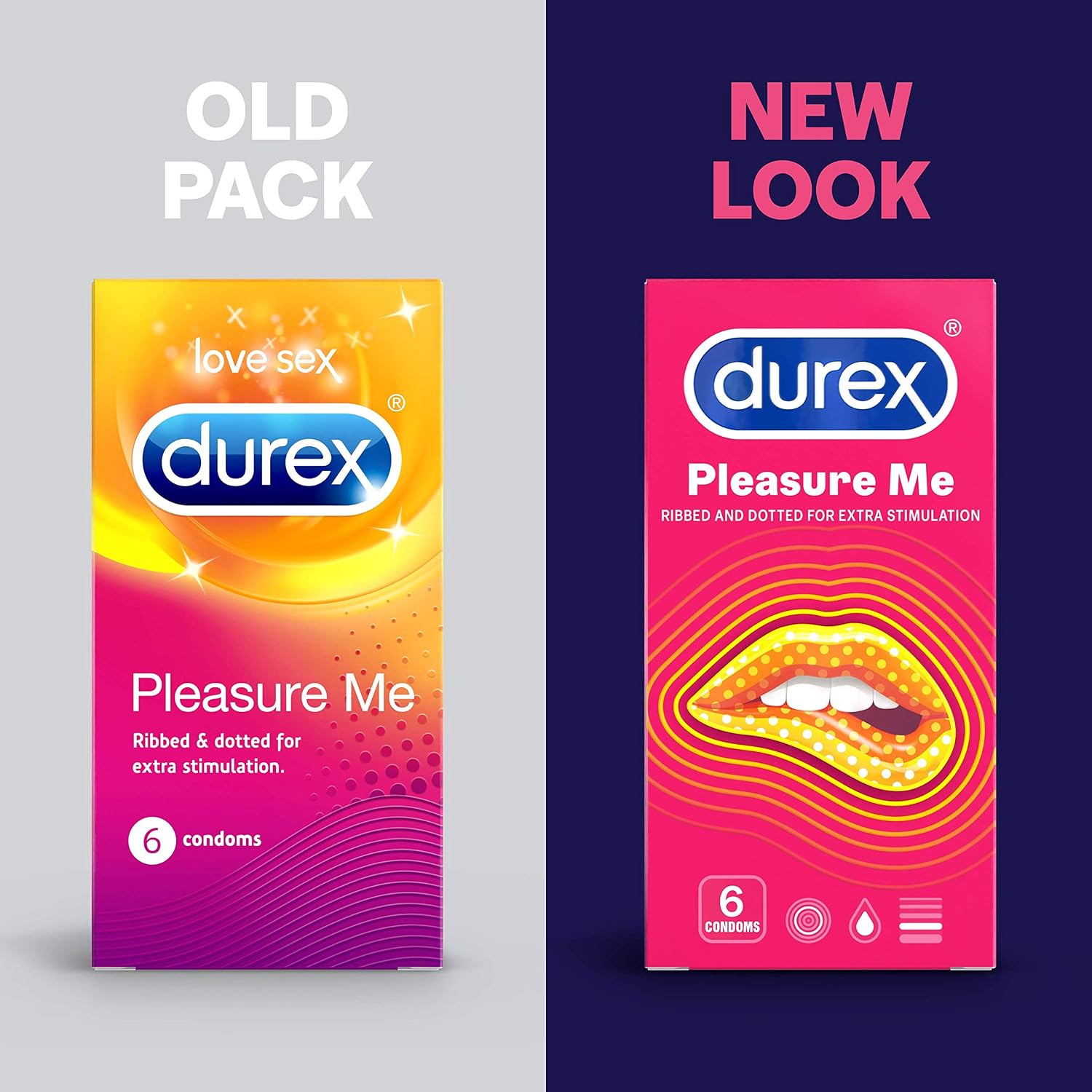 Durex Pleasure Me Condoms, 20 Condoms (1 Pack) (Packaging May Vary), Transparent, 20 count (Pack of 1) - Image 3