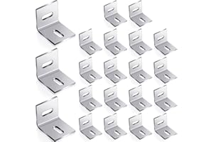 Dunzy 18 Pcs 1x1 Inch Heavy Duty Wood Table Top Expansion Bracket Steel Z Clips Fastener Connector Table Top Fasteners Woodworking Hardware Mounting Connector Bracket, Silver