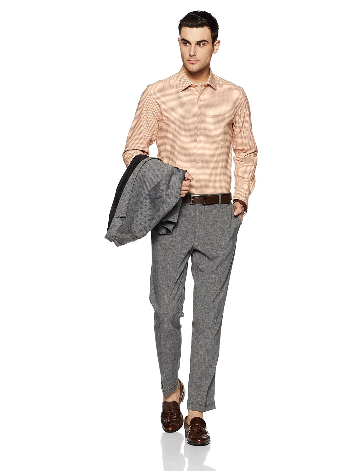 diverse men's checkered slim fit formal shirt