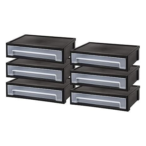 Iris Large Desktop Stacking Drawer 6 Pack Amazon In Home Kitchen