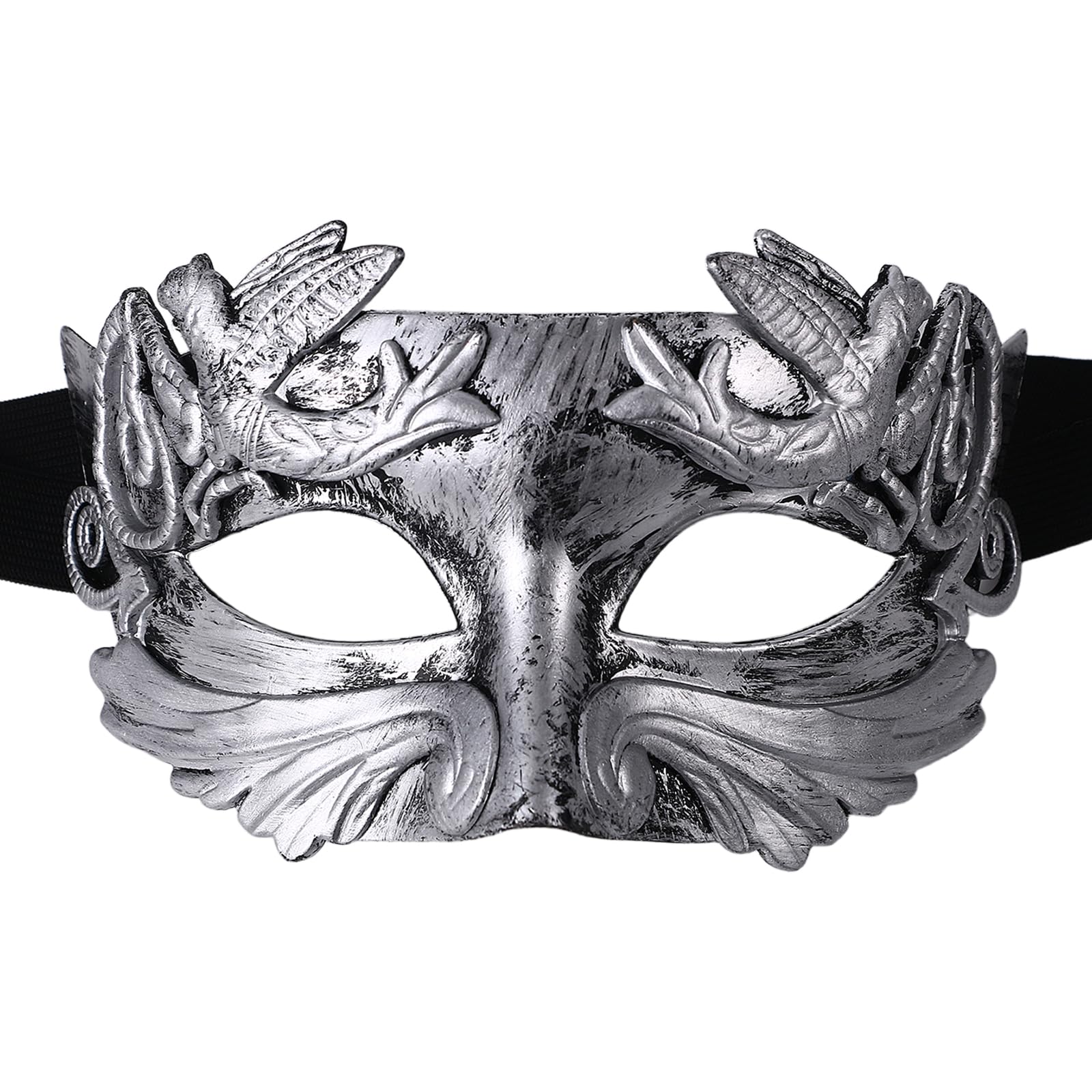 Oidea Masquerade Mask for Men: Half Face Retro Roman Greek Masks Vintage Phantom Of The Opera Mask Halloween Venetian Mascarade Ball Costume Party Masks Silver