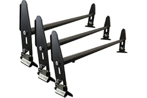 MPH Production Adjustable Van Roof Ladder Rack 500LBS 3 Bars Chevy Dodge Ford GMC Express 77''