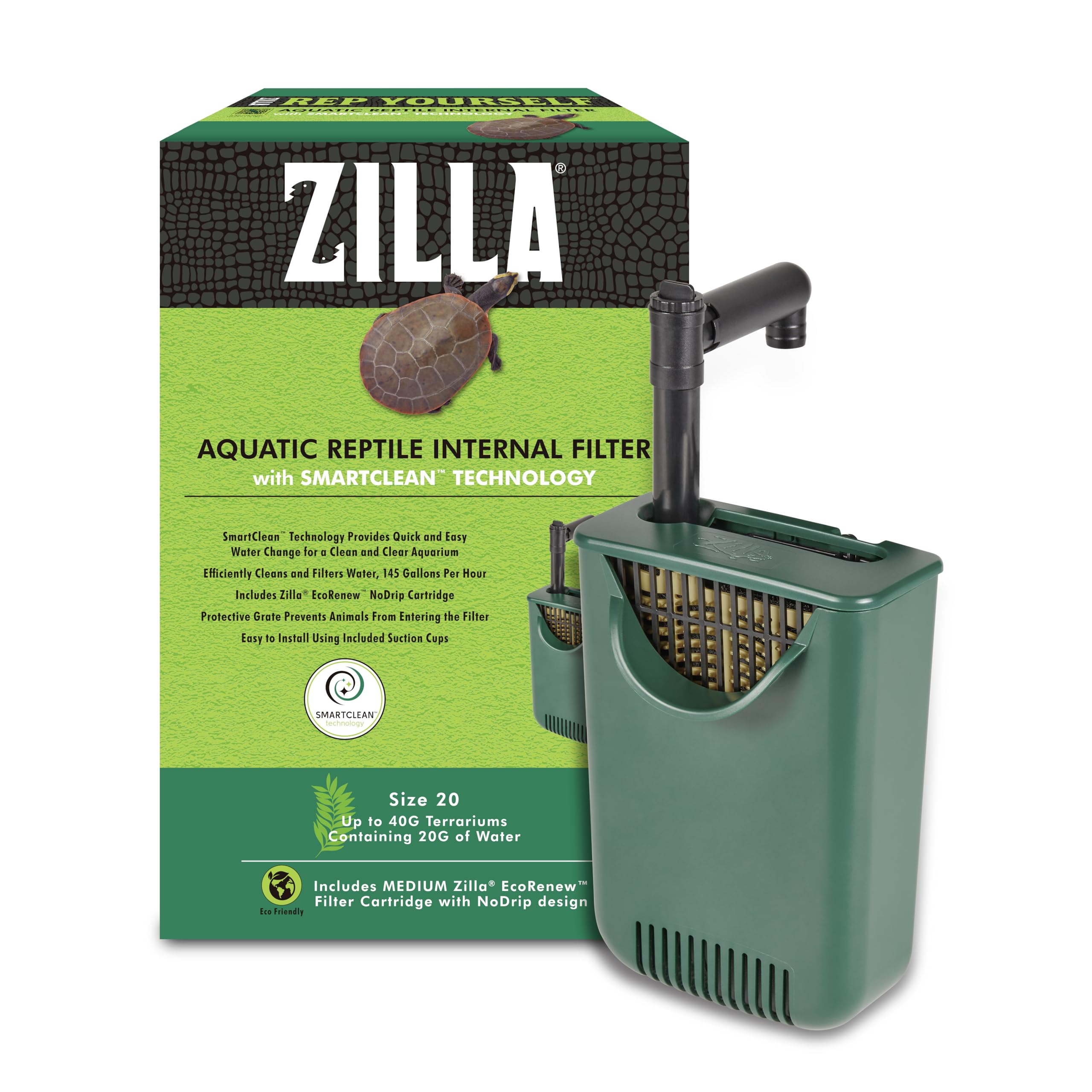 Photo 1 of Zilla Aquatic Reptile Internal Filter with SmartClean Technology, for Turtles and Aquatic Reptiles, Medium