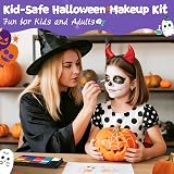 ENJSD Face Paint Set, 18 Colors, 5 Brushes, 30 Stencils, Water Based Non-Toxic view 3