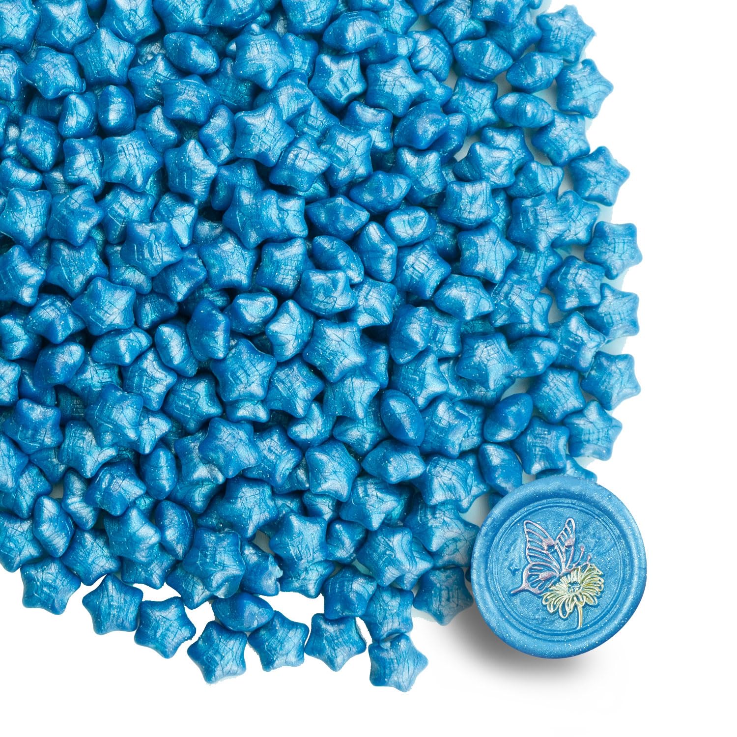 Tomgenrine Premium Wax Seal Beads - 320 Shiny blue Sealing Pellets for Letters, Greeting Cards, Wine Bottles & Crafts | Professional Quality for Wedding Invitations, Party Decor & DIY Projects