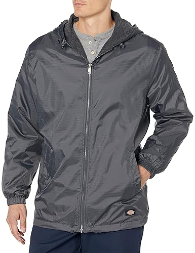Dickies Men's Fleece Lined Hooded Jacket, Charcoal, Small in Oman
