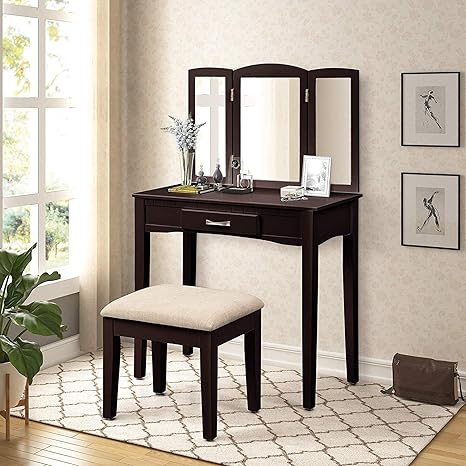 Amazon Com Dercass Vanity Set With Stool Beauty Station