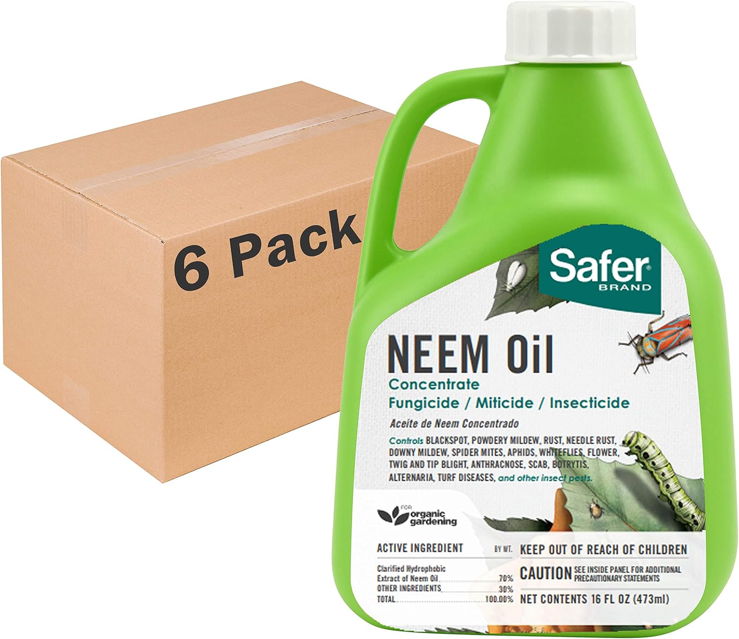Safer 5182-6 Brand Neem Oil Concentrate,Green: Garden & Outdoor