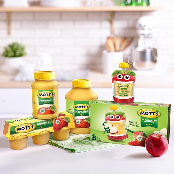 MOTT’S APPLESAUCE, 4 OZ CUPS, 18 COUNT, NO ARTIFICIAL FLAVORS, GOOD SOURCE OF VITAMIN C, NUTRITIOUS OPTION FOR THE WHOLE FAMILY