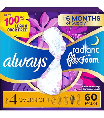 Amazon.com: Always Infinity FlexFoam Pads for Women, Size 4