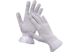 MIG4U Moisturizing Beauty Gloves Touchscreen Overnight Sleeping Glove for Women Dry Hands, Nighttime Lotion, Eczema, SPA, Cosmetic Treatment, Grey Purple 1 Pairs Size l/XL