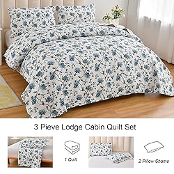 Ycosy Floral Quilt Sets King Size Reversible