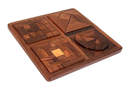 Wooden Puzzle Games Set Puzzles Pedagogical Board Brain Teaser Games for Kids by-Wigano