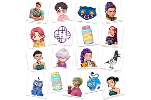 JTZHJIA Demon Hunters Birthday Decorations, 34Pcs Temporary Tattoos Party Gifts, Removable Tattoo Stickers for Goody Bag Treat Bag Stuff for Kpop Theme Party Supplies