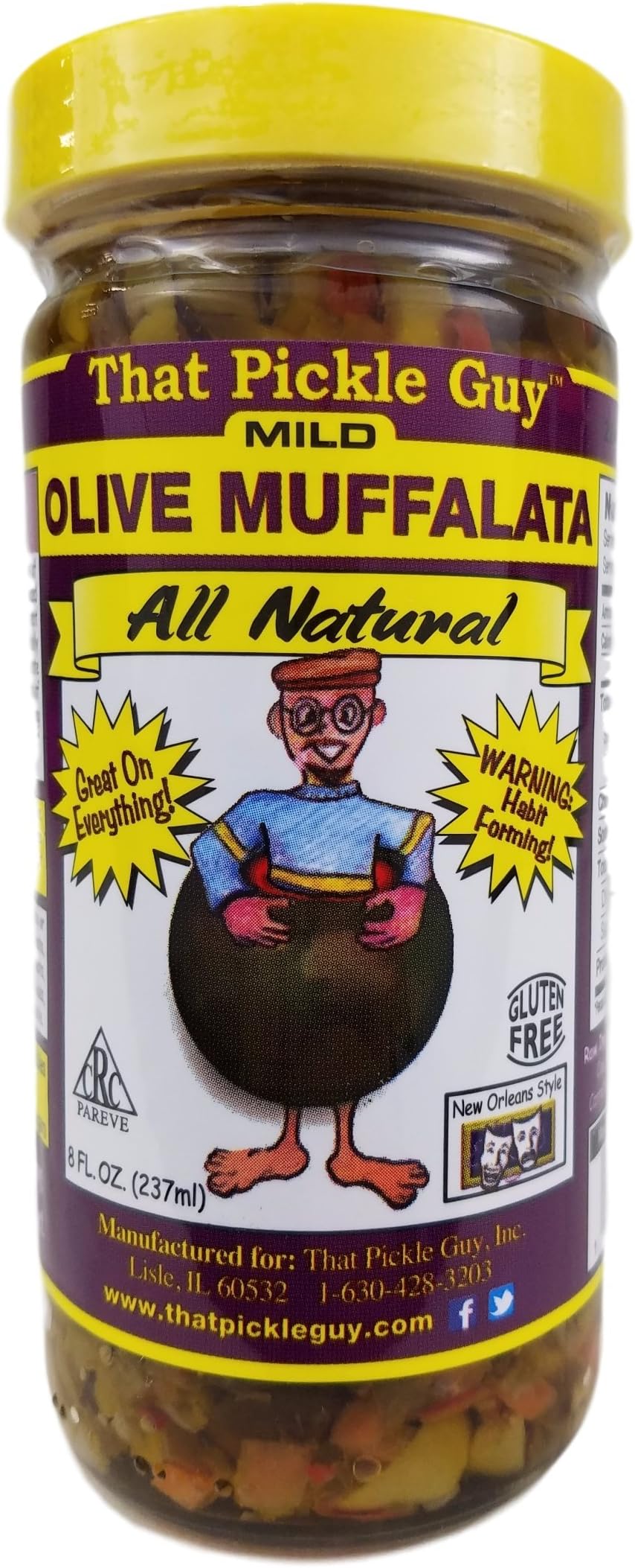 That Pickle Guy All Natural Olive Muffalata Spread (8 oz) (Mild, 1 Jar)
