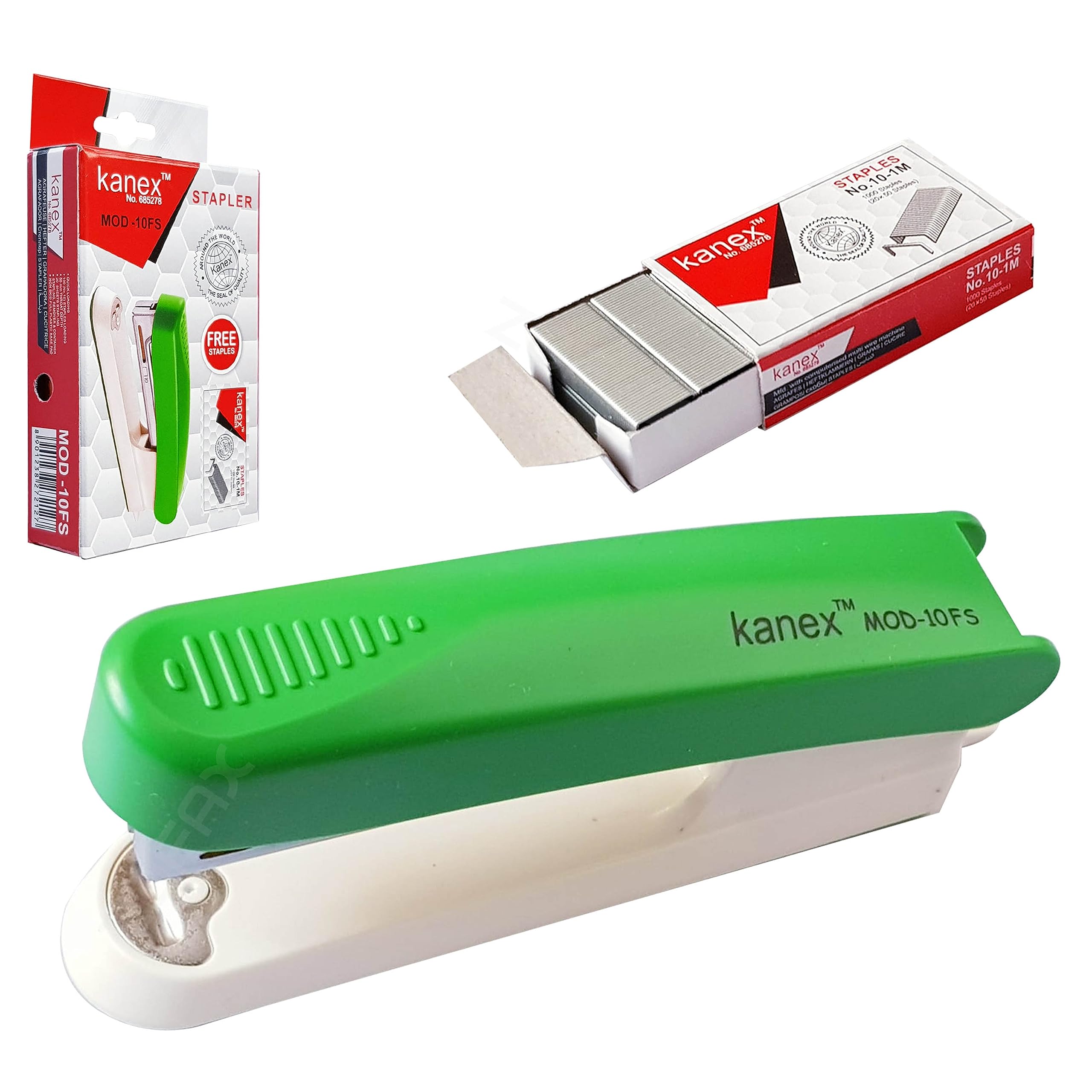 ZOFAX Classic Stapler, 1000 x 10-1M Staples, 20 Sheets Stapling Capacity, Green Body, School Office Home Use, iZOFAX