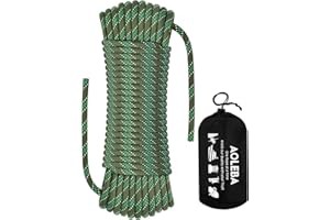 AOLEBA 8.5mm Static Climbing Rope, Outdoor Rock Climbing Ropes, Heavy Duty Rappelling Rope for Fire Rescue, Escape, 10M(32Ft) 20M(64Ft) 30M(96Ft) Ice Climbing Equipment & Parachute Accessories
