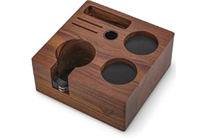 KNODOS Walnut Espresso Tamping Station 54mm for Breville Machines Espresso Accessories Organizer Tamper Distributor Portafilter Holder and Multi Accessory Storage