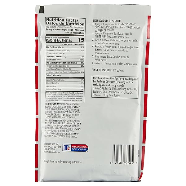 LAWRY’S SPAGHETTI SAUCE SEASONING MIX, 12 OZ