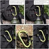 DDSHUN Aluminum Alloy D-Ring Locking Carabiner Clip 80x40mm Black view 6
