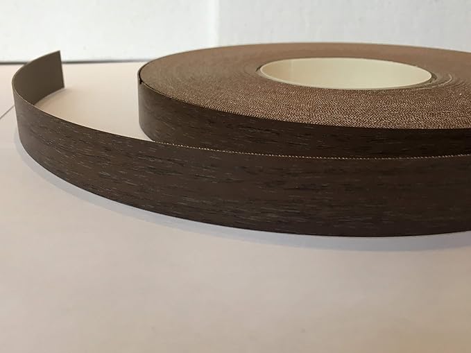 Pre Glued Iron on Melamine Dark Walnut Edging Tape 22mm wide x 5 Metres