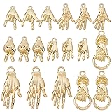 SUNNYCLUE 1 Box 36Pcs 6 Styles Evil Eye Charms Hand