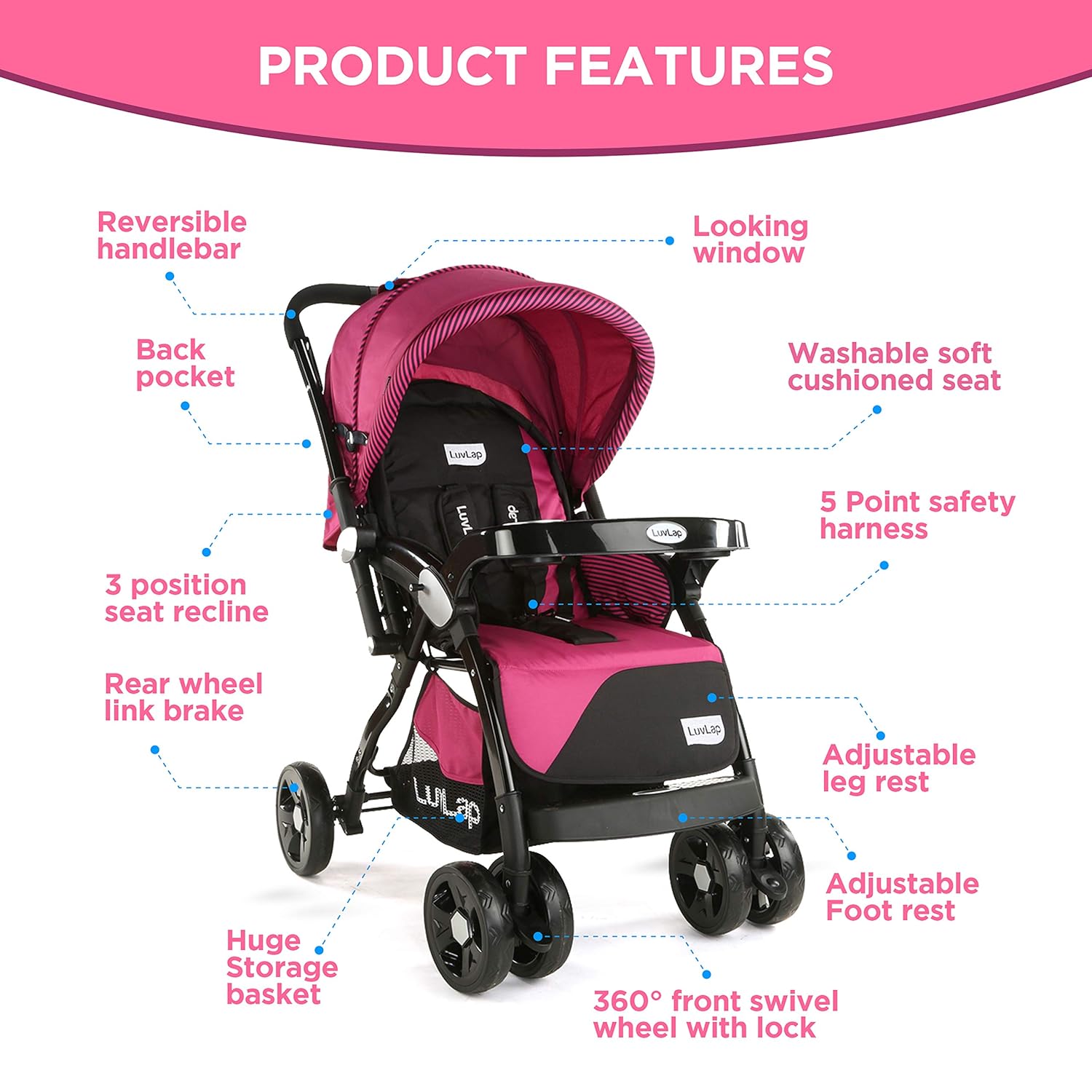 luvlap elite baby pram stroller