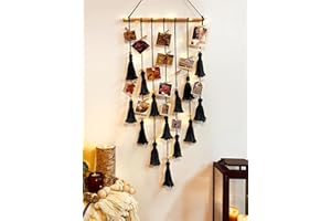 ANROYE Macrame Hanging Photo Display, Picture Holder with 30 Clips for Bedroom Wall, Polaroid Boho Gallery Hangers with LED Light String, Room Decor Gifts for 10 11 12 13 14 Year Old Teen Girl