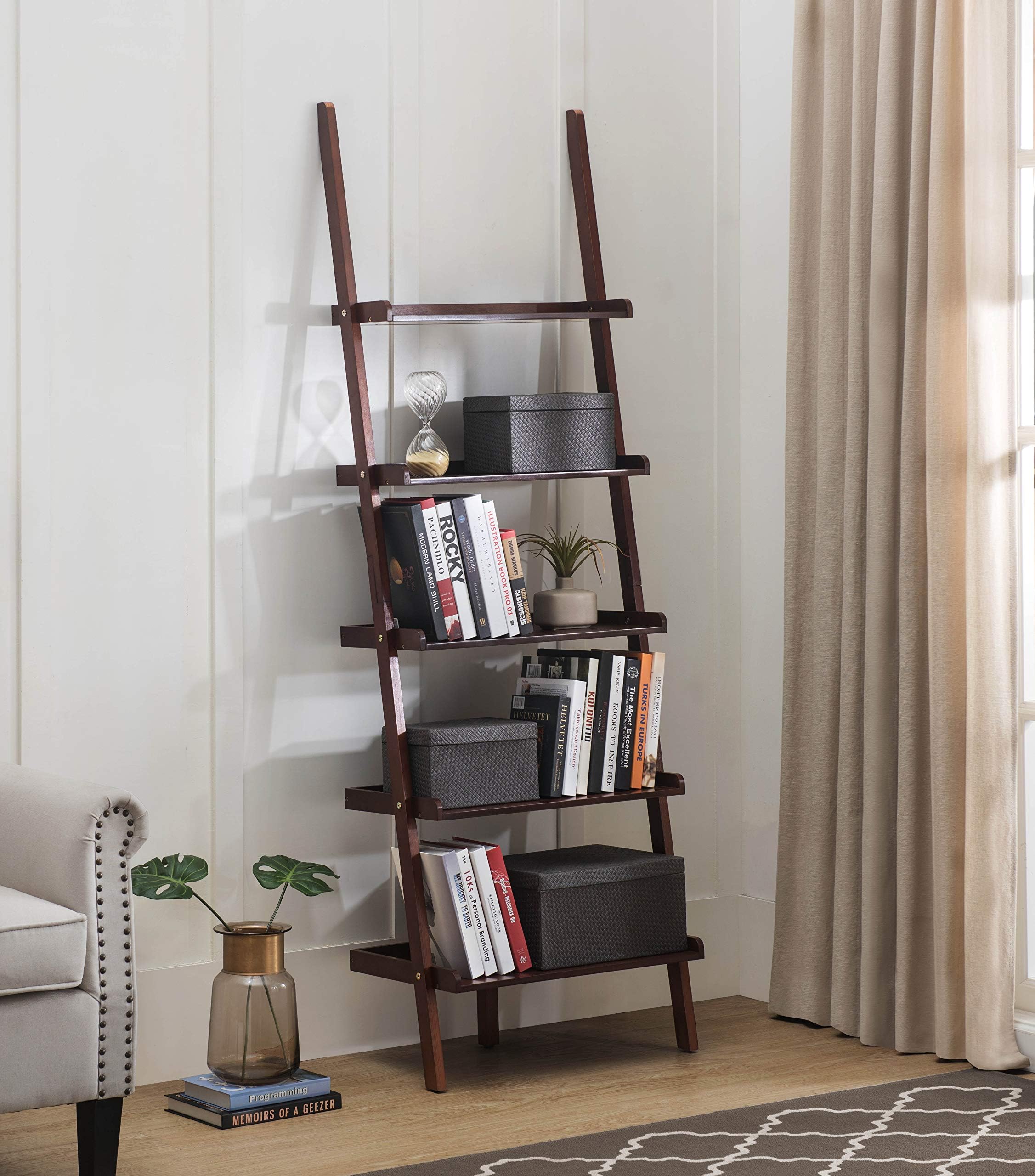 2L Lifestyle Bookshelf Ladder, Cherry