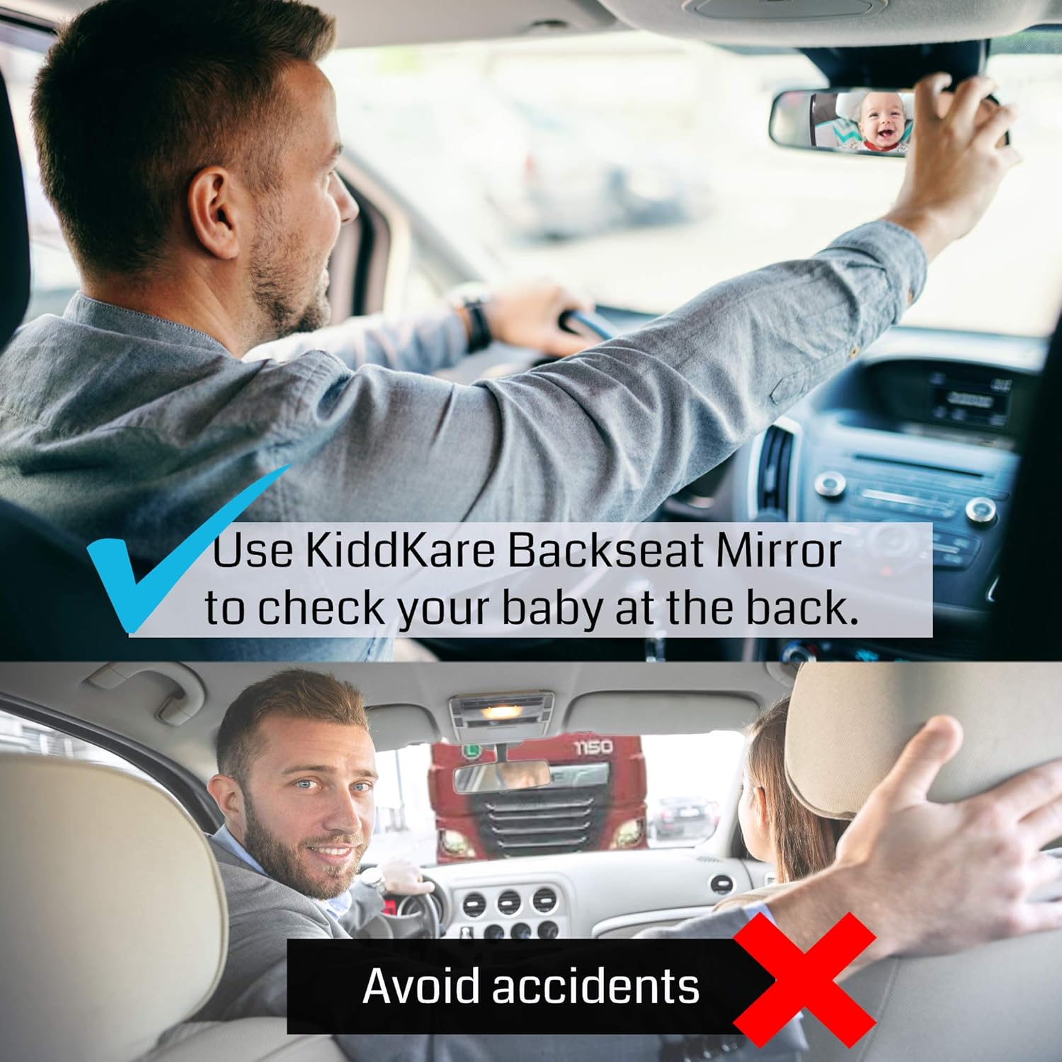 backseat mirror for fixed headrest