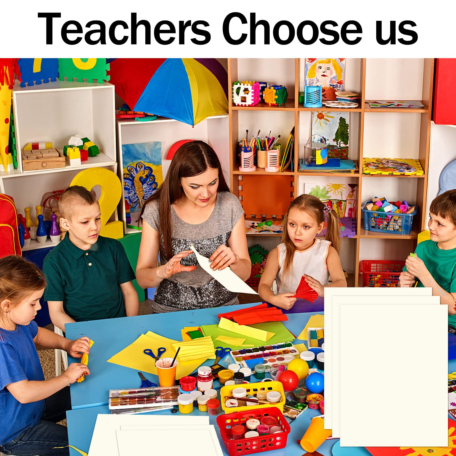 100 Sheets Cream Cardstock 8.5 x 11 Ivory Paper, Goefun Off White Card Stock Printer Paper for Cards Making, Office Printing, Certificate