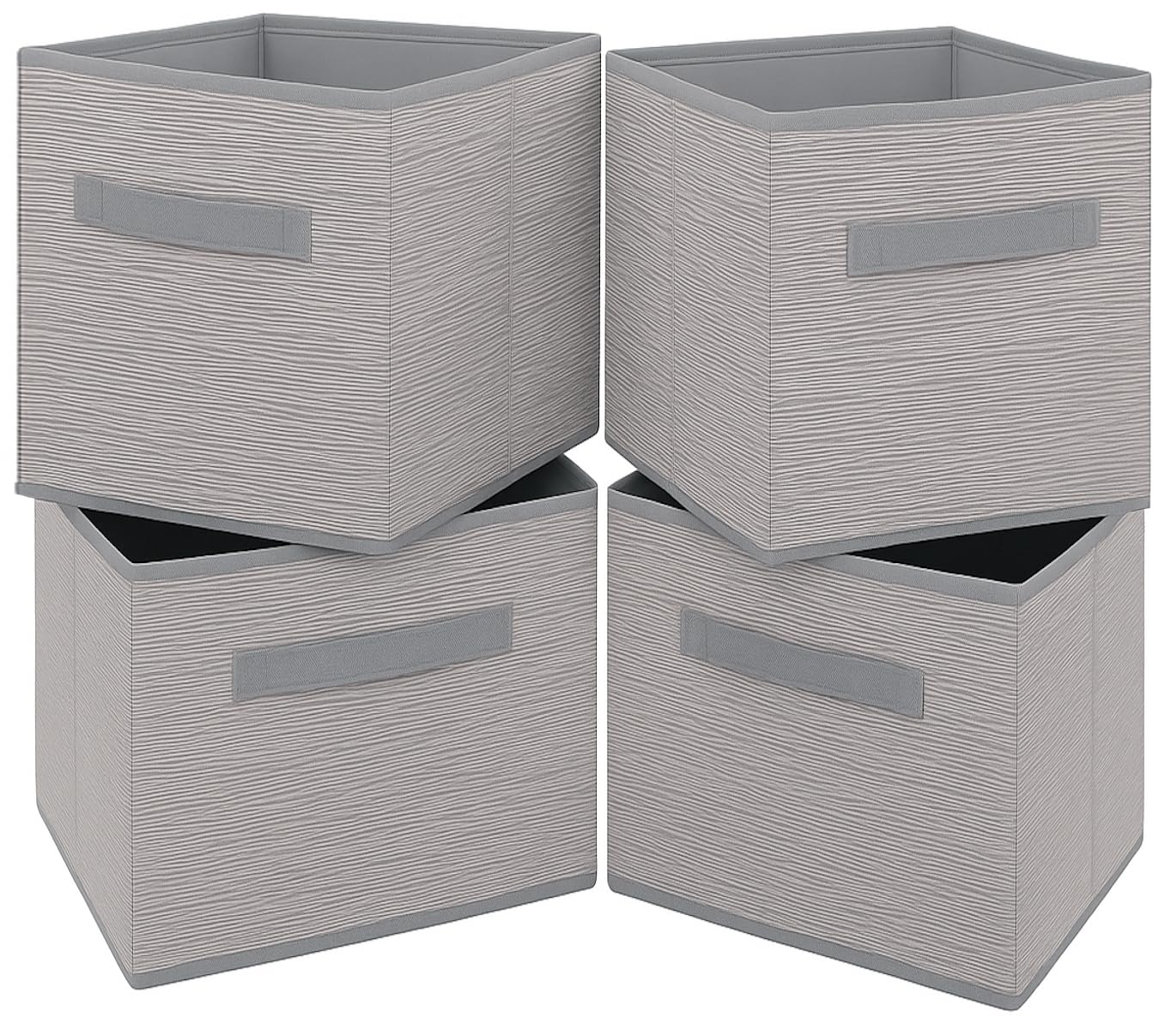 Clay Roberts Storage Cubes, Storage Boxes, Pack of 4, Grey, Fabric Basket Set for Storage Units, 25cm x 25cm x 25cm, Grey Baskets, Boxes, Box, Unit Cubes