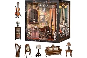 Roroom DIY Book Nook Kit, DIY Dollhouse Bookshelf Insert Decor Alley, 3D Wooden Puzzle with LED Lighting, Book Nook Wood Book