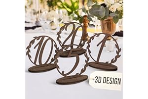 Woodamore Wedding Table Numbers 1-20, Rustic Table Numbers For Wedding Reception, Wood Tables Number Signs With Stands, Wooden Tables Markers For Event, Party, Centerpiece
