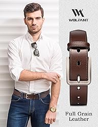 WOLFANT Men's 35mm Dress Casual Belt,100% Italian