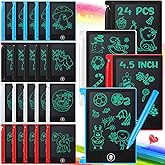 Zhehao 24 Pack LCD Mini Writing Tablet for Kids 4.5 Inch Doodle Board Bulk Erasable Reusable Electronic Drawing Pad Birthday Party Favors Goodie Bag Classroom Gifts(Blue,Black,White,Red)