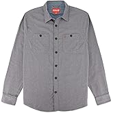 Coleman Mens Long-Sleeve Flannel Shirt Midweight Western Plaid Button-Down Blue/Grey Medium