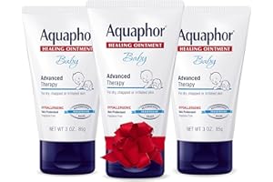 Aquaphor Baby Healing Ointment, Advanced Therapy for Chapped Cheeks and Diaper Rash, Holiday Baby Gifts, 3 Oz Tube, Pack of 3