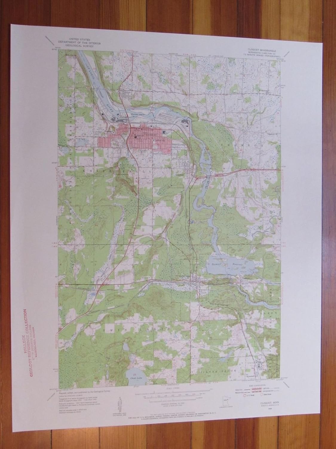 Cloquet Minnesota 1955 Original Vintage USGS Topo Map Entertainment Collectibles