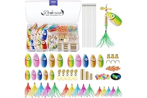 Dovesun Fishing Lure Making Kit DIY Spinner Making Kit, Inline Spinner Baits for Bass Fishing Trout Salmon Freshwater Gift for Men 228pcs/155pcs/107pcs
